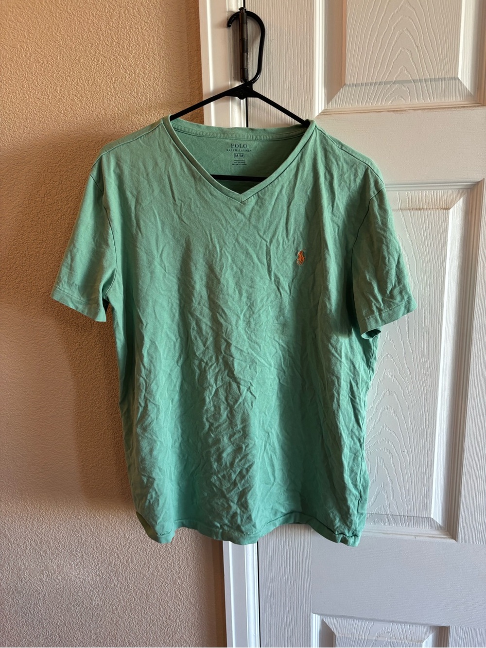 Polo by Ralph Lauren Men’s Mint Green V-Neck Polo Tee